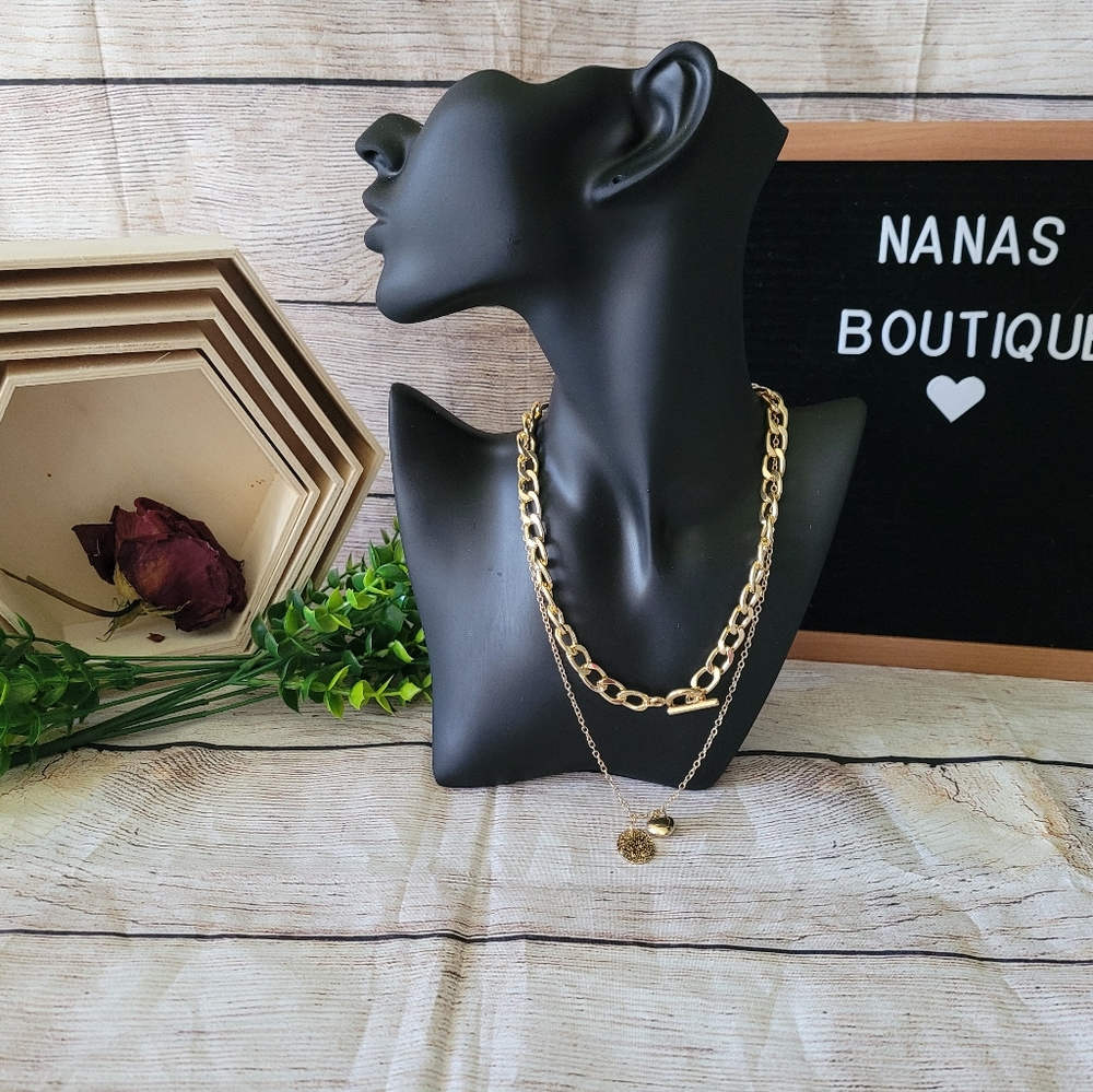 💥 Gold Layered Chunky Chain Heart Pendant Necklace✨️ - Picture 10 of 12